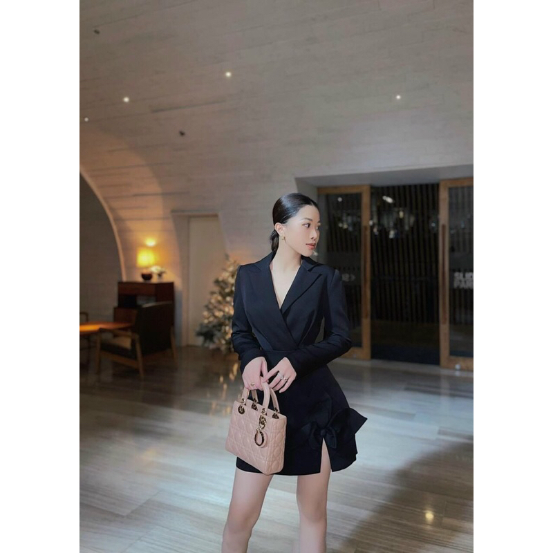 Đầm cổ vest hoa tay dài sang chảnh bigsize 45-100kg ❤️