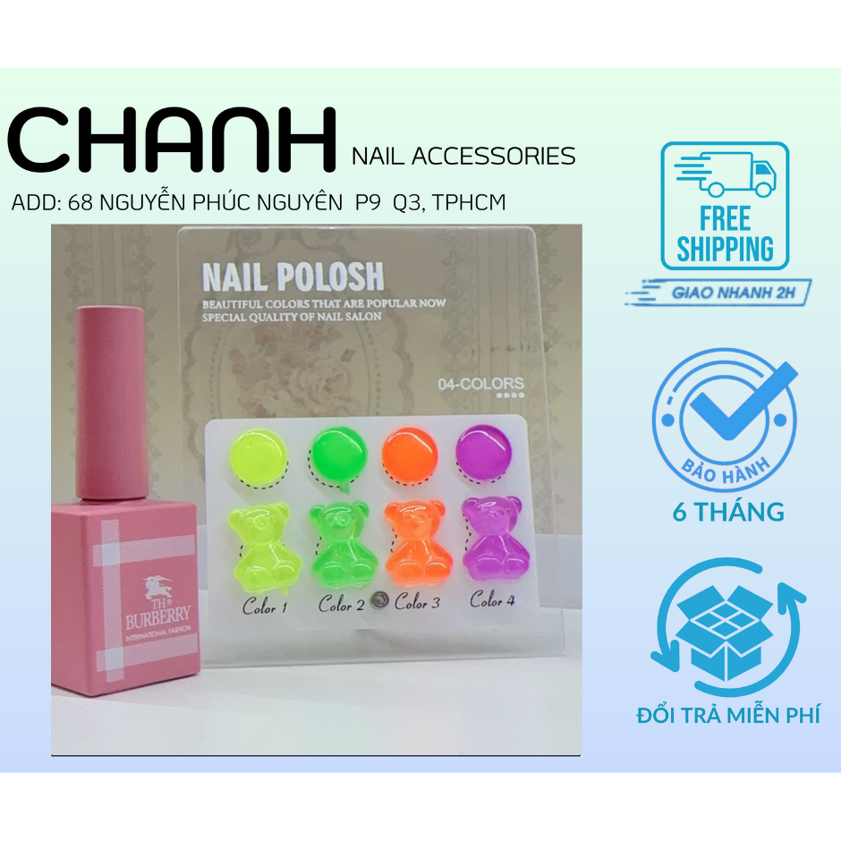 Set SƠN Neon BURBERY 4 CHAI Chính Hãng - Tặng kèm bảng màu