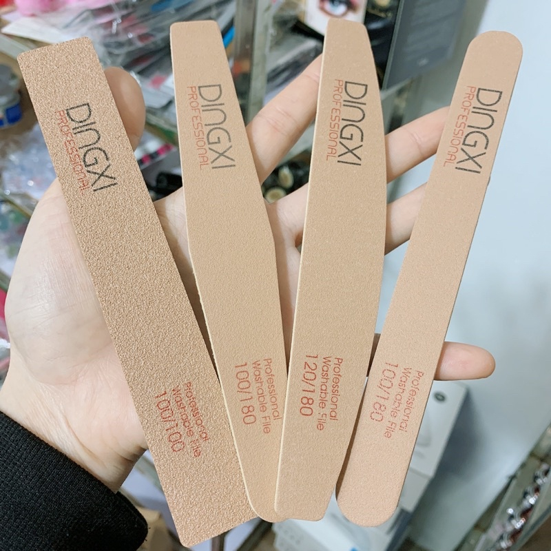 Dũa Móng Tay, Dũa DINGXI Da Bò Cao Cấp, Dũa Phom Móng Đắp Bột, Đắp Gel 100/180 Siêu Bền