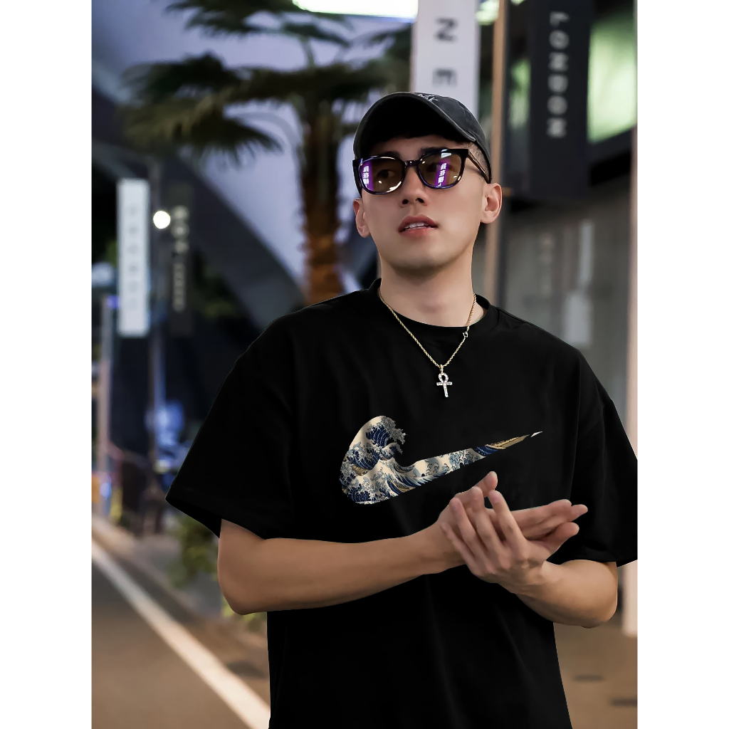 Áo thun local brand LAEMAO form rộng chất cotton họa tiết TSUNAMI