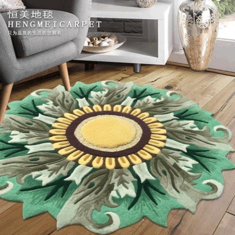 Thảm lông panama lót chân trải sàn trang trí hình bông hoa đế dệt nhập khẩu cao cấp kích thước 80cm*120cm