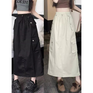 Chân váy dáng dài chất vải gió túi hộp - Retrostyle - Cvgio018_P6K1