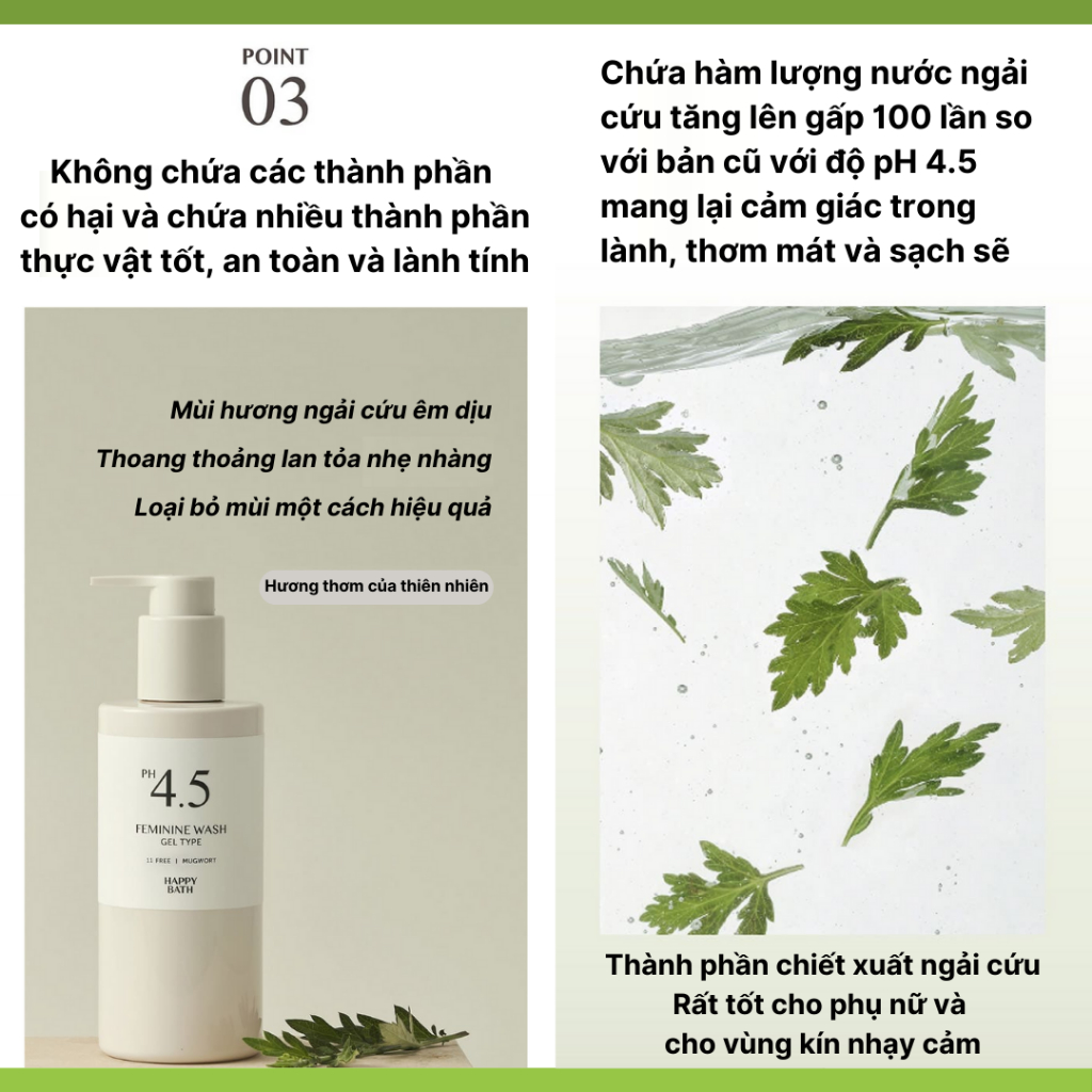 DUNG DỊCH VỆ SINH NGẢI DẠNG GEL LÀM SẠCH, CÂN BẰNG ĐỘ PH, KHÁNG KHUẨN HAPPY BATH FEMININE WASH 250G #MẪU_MỚI_