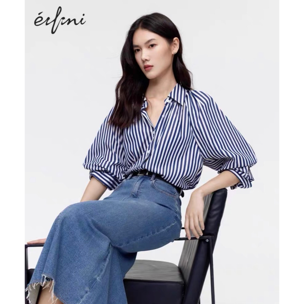 B124 Áo sơ mi kẻ xuất dư của EIFINI