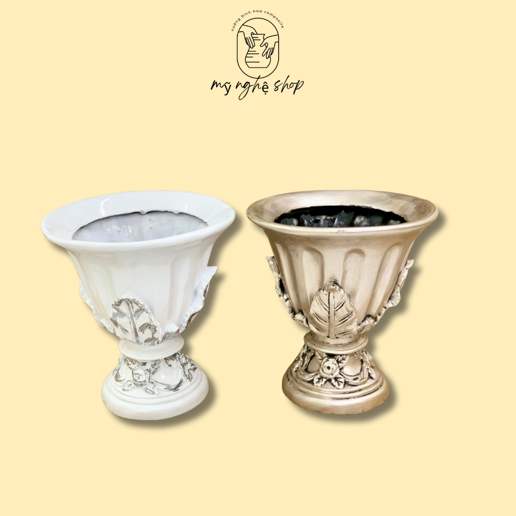 Bình hoa composite,Mỹ nghệ shop, decor, trang trí, quà tặng sinh nhật, tân gia, bình hoa giả, cao cấp mã lọ lá 2 bao vỡ
