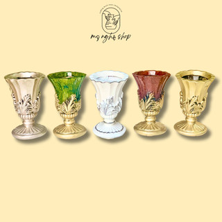 Bình hoa composite, decor, trang trí, quà tặng sinh nhật, tân gia, bình hoa giả, cao cấp mã bình lá 4 