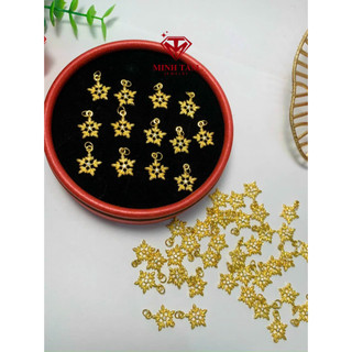 Charm hoa tuyết Au 10k mix vòng tay phong thủy Minh Tâm Jewelry