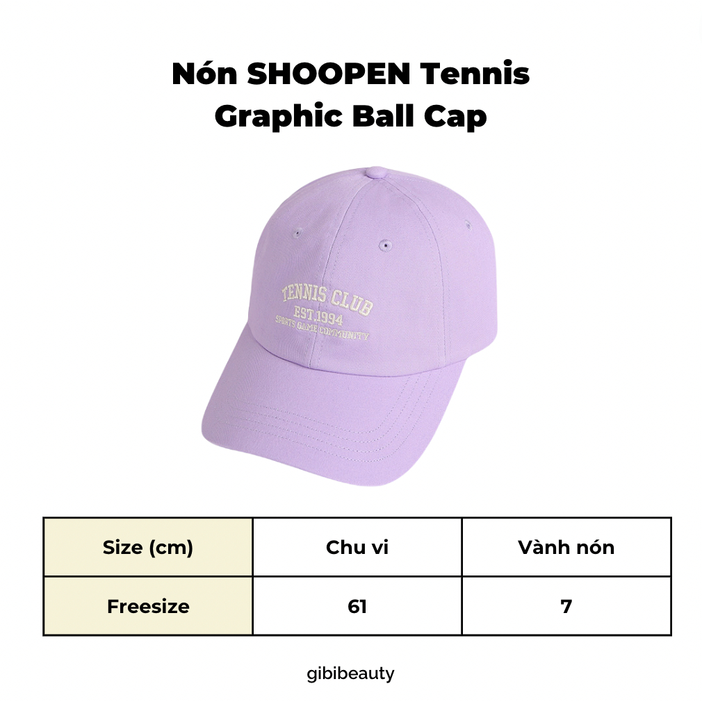 Nón SHOOPEN Tennis Graphic Ball Cap