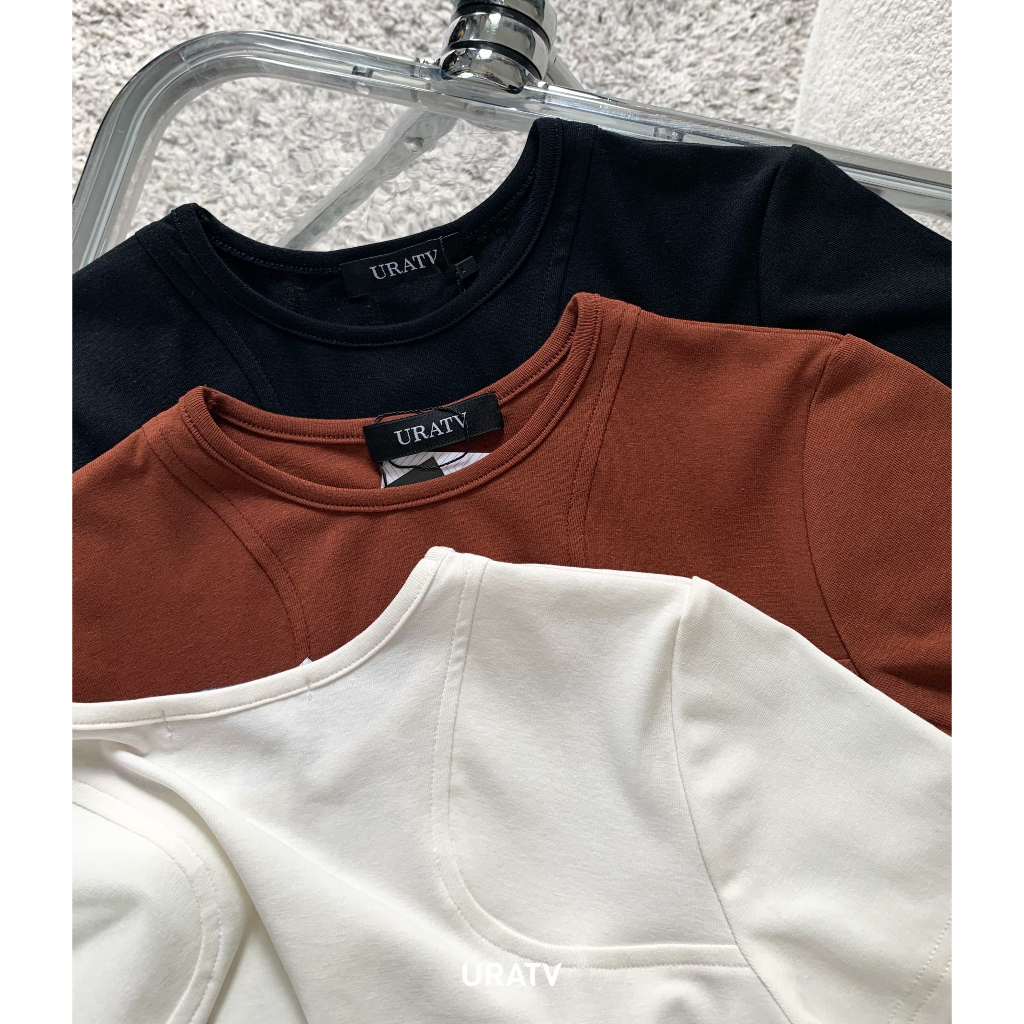 Áo ngắn tay dáng thường ôm body mix ba lỗ URATV