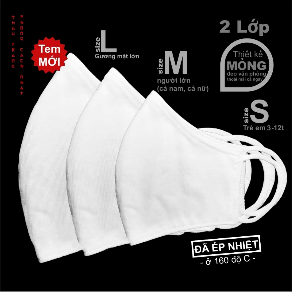 Combo 4 Khẩu Trang Vải 2 Lớp 100% Cotton