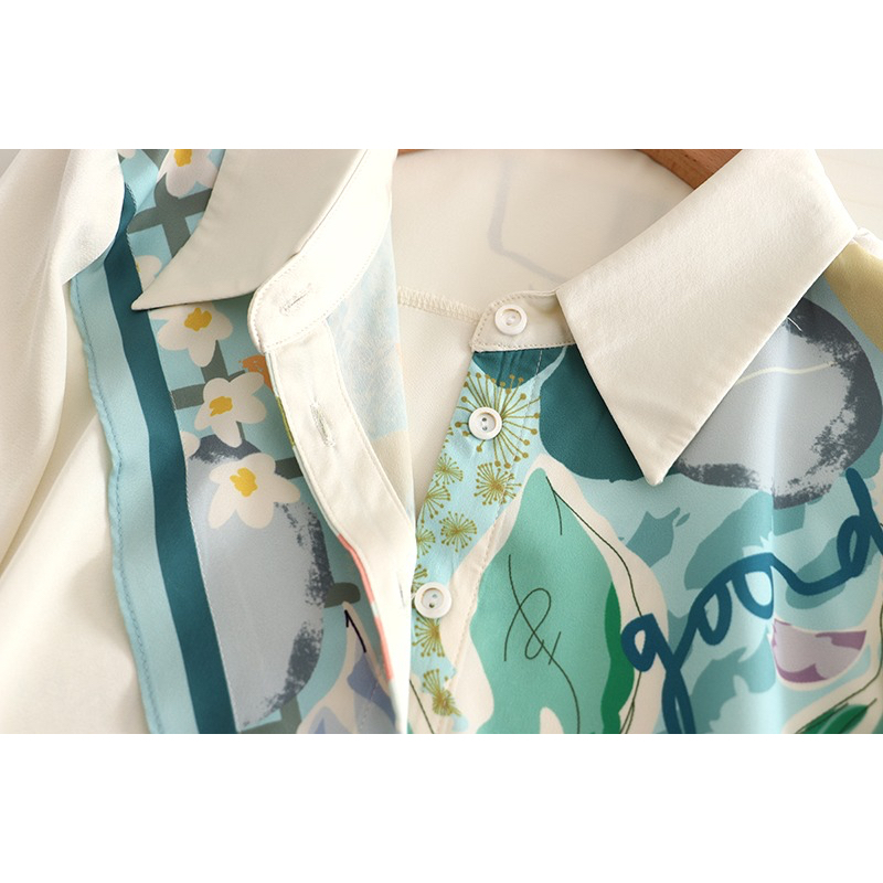 B125 Áo sơ mi hoạ tiết xuất dư của YINER