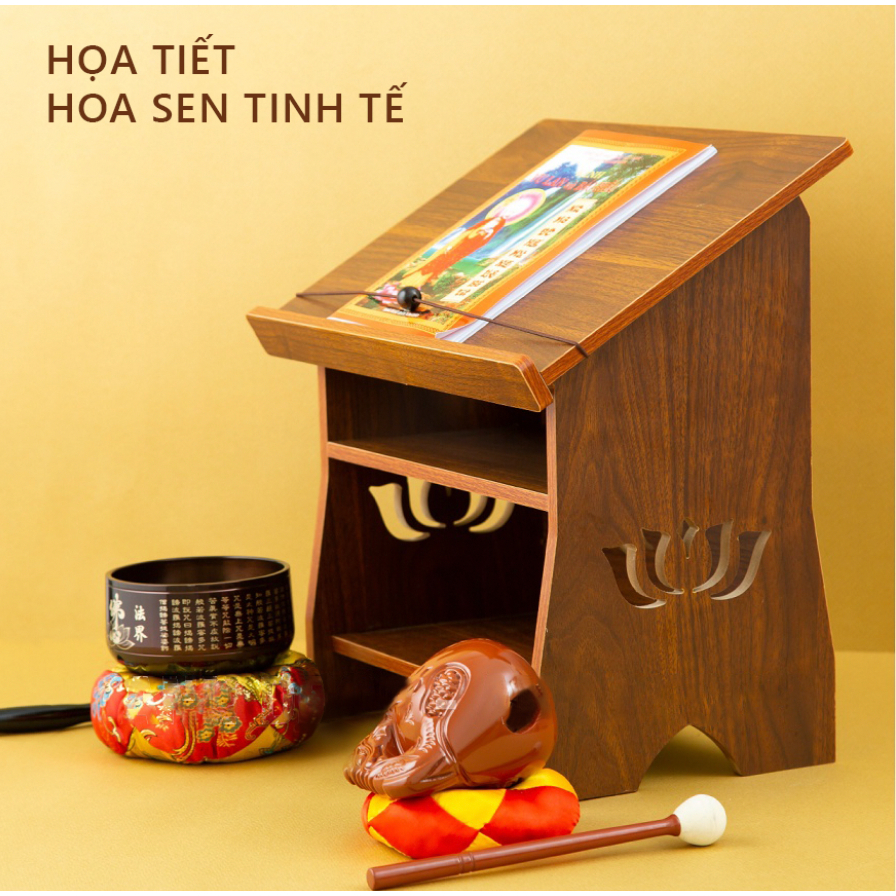 Bàn kê sách tụng kinh phật chống rơi, Bàn để sách kinh phật sang trọng thanh lịch thương hiệu MEIR - A270