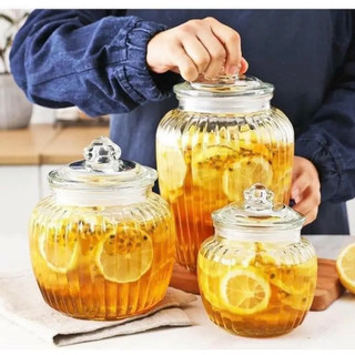 Lọ thuỷ tinh, hũ thủy tinh vân sọc nắp gioăng cao su siêu kín, dung tích 650ml , 1250ml , 2200ml