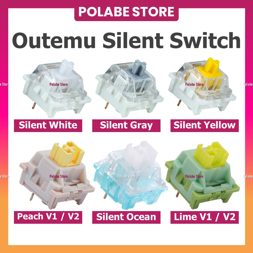 Công tắc OUTEMU SILENT peach linear switch bàn phím outemu silent white gray yellow tactile switch lemon Polabe Store