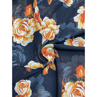 Vải voan chiffon hoa hồng may áo dài đầm áo bà ba MS1219