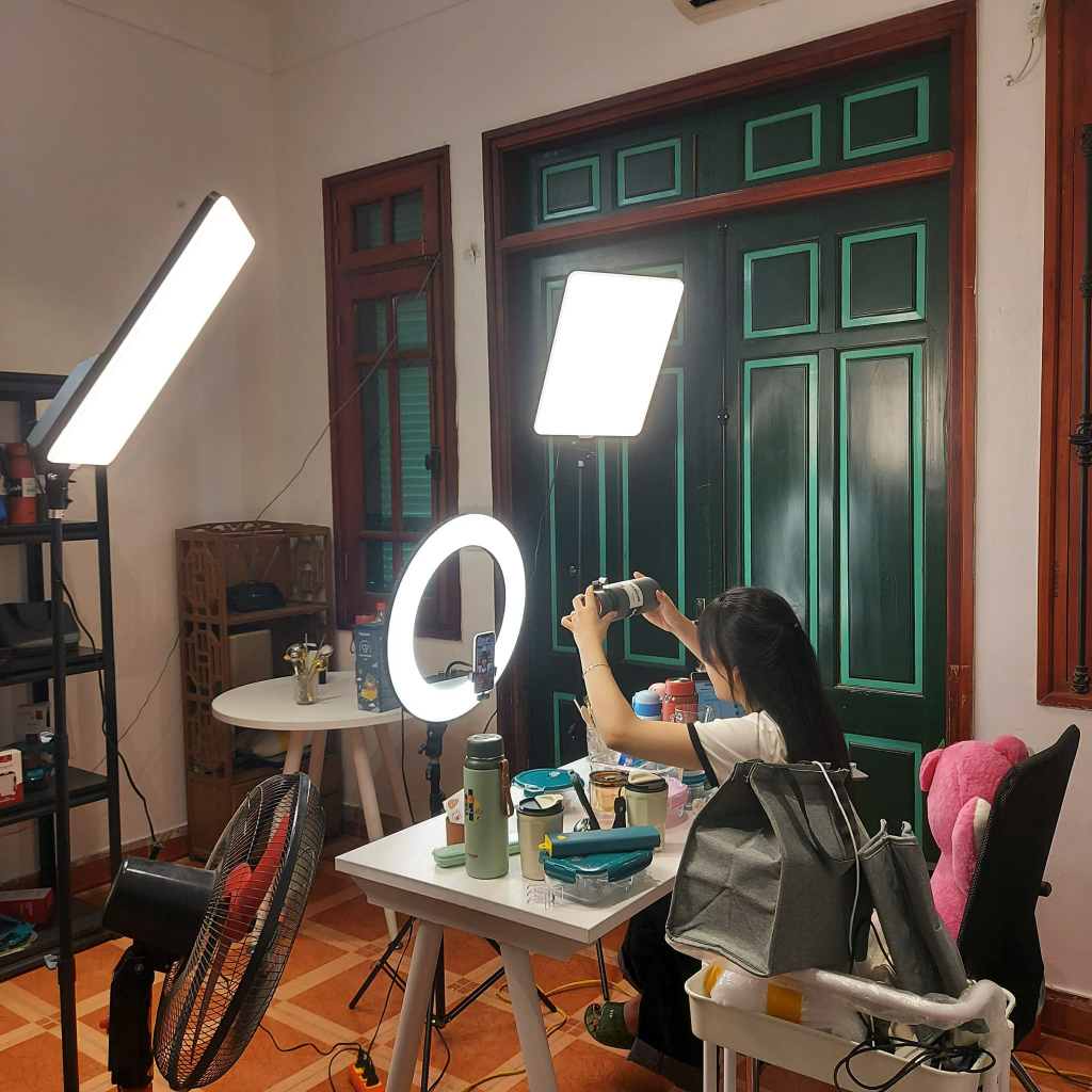 Bộ đèn studio led bảng công suất cao 100w chụp ảnh quay phim Livestream, studio chuyên nghiệp - 686.Camera - HÀ NỘI