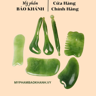 Bộ ngọc cạo gió dưỡng sinh, thanh lăn ngọc massage, miếng ngọc cạo gió