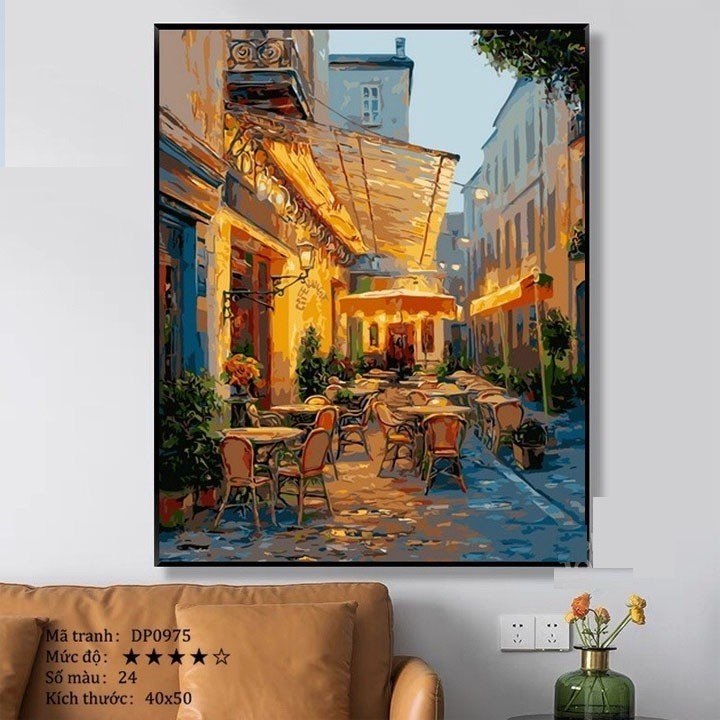KHUNG 2.5 CM- Tranh sơn dầu số hóa rẻ,đẹp,TẶNG KHĂN,tranh tô màu theo số- ĐÃ CĂNG KHUNG 40x50,CÓ SƠN BÓNG-MÀU-CỌ-MÓCTREO