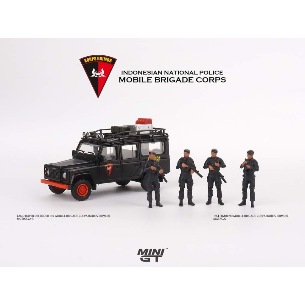 MINI GT #522 1/64 Land Rover Defender 110 Mobile Brigade Corps
