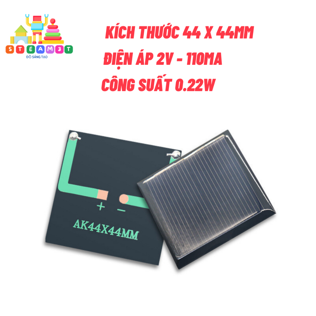 Tấm pin mặt trời 2V 3V 5V - 60mA 110mA DIY học tập giải thích nguyên lý - LK0194