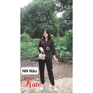 #Đồ Lam Đi Chùa _Mẫu nút ngọc ( vãi katê ko co giãn thêu sen )