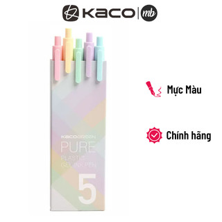 Set 5 bút Kaco Green Pure Pastel mực nhiều màu (Hàng chính hãng)
