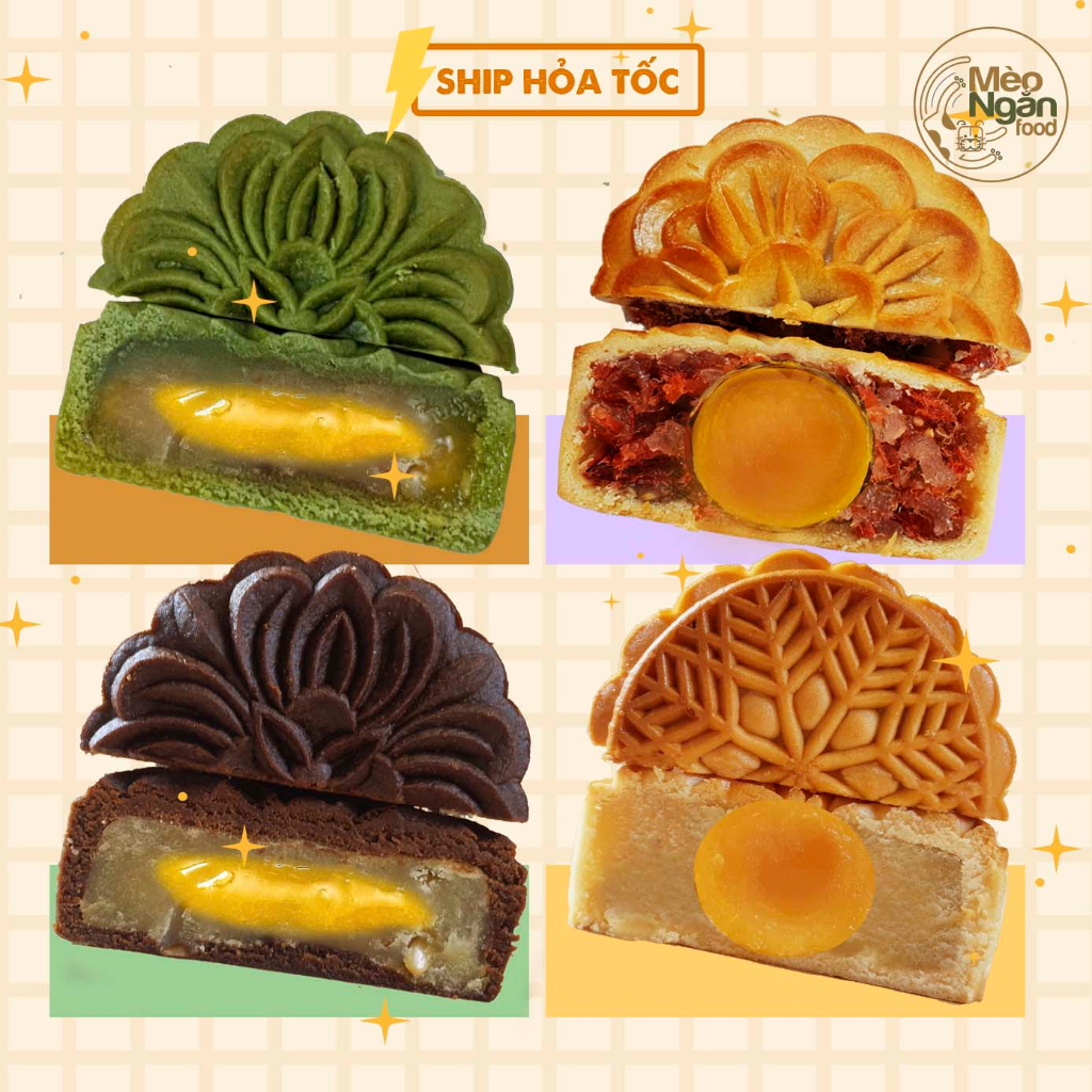 Hộp bánh trung thu "Phú quý" Mèo Ngắn food | Hộp 4 bánh và hộp 2 bánh 150g