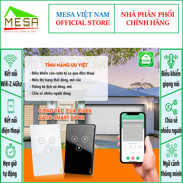 Công Tắc Cửa Cuốn thông minh Hunonic Datic Smart Door Điều Khiển Từ Xa Bằng Điện Thoại, Hàng Việt Nam, [BẢN TIÊU CHU]