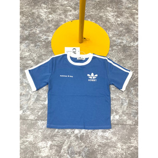 Áo thun zip crotop in viền