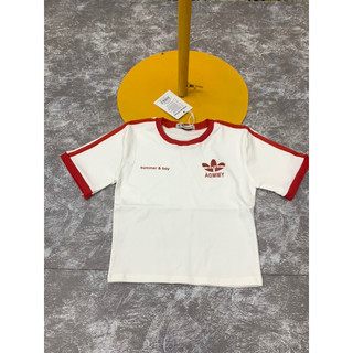 Áo thun zip crotop in viền
