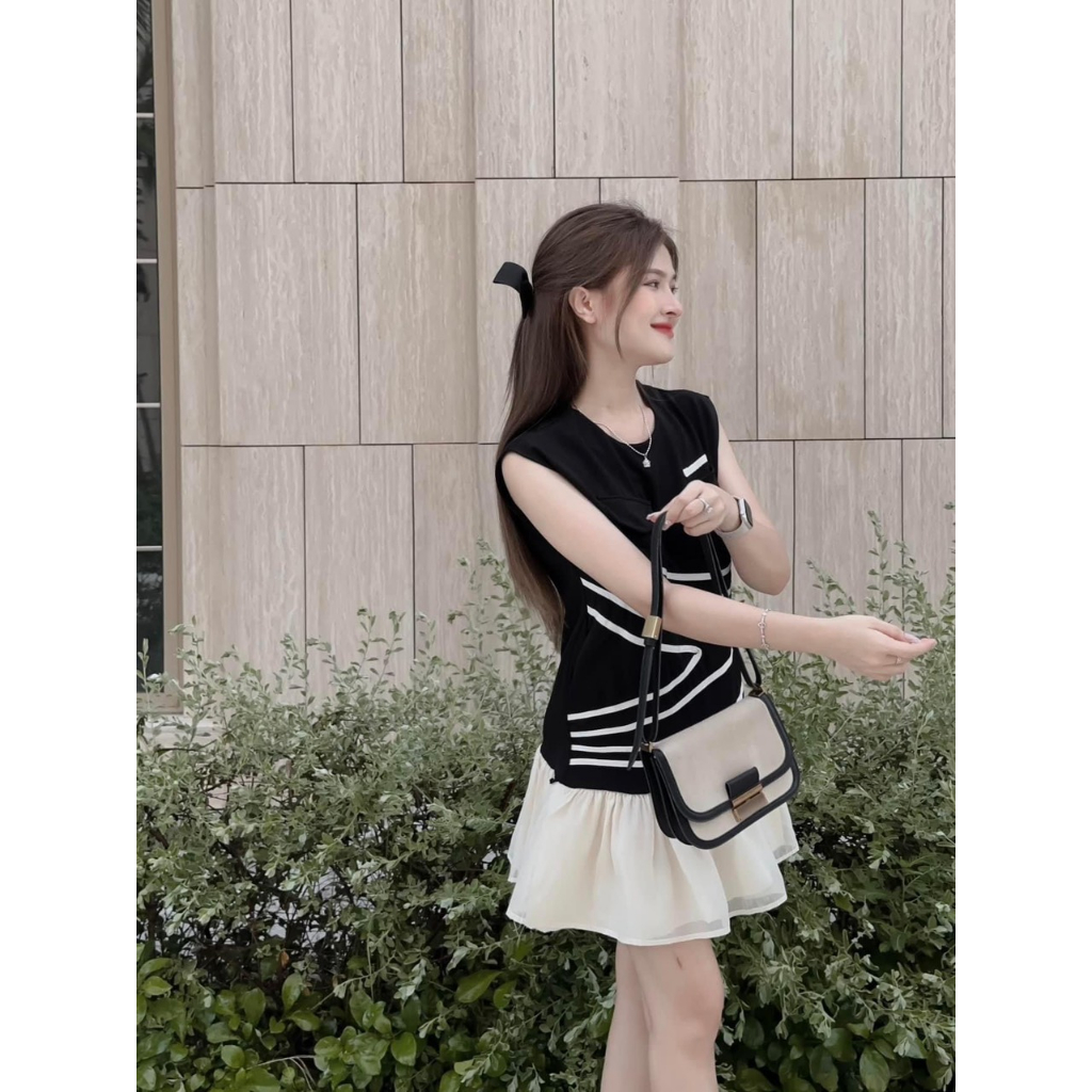 ĐẦM NỮ XÒE VIỀN DUY BĂNG PHỐI VOAN BÈO LAI KẾT HỢP TÚI NGỰC CỰC DUYÊN DÁNG LÊN FROM SIÊU CHUẨN