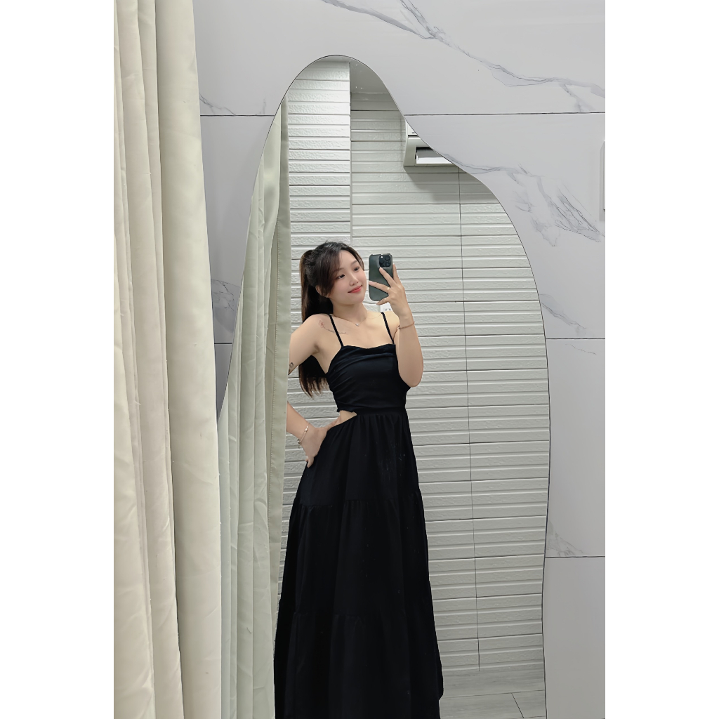 B201 - ĐẦM DÂY MAXI TÙNG XÒE CUTOUT LƯNG (CÓ BIGSIZE)