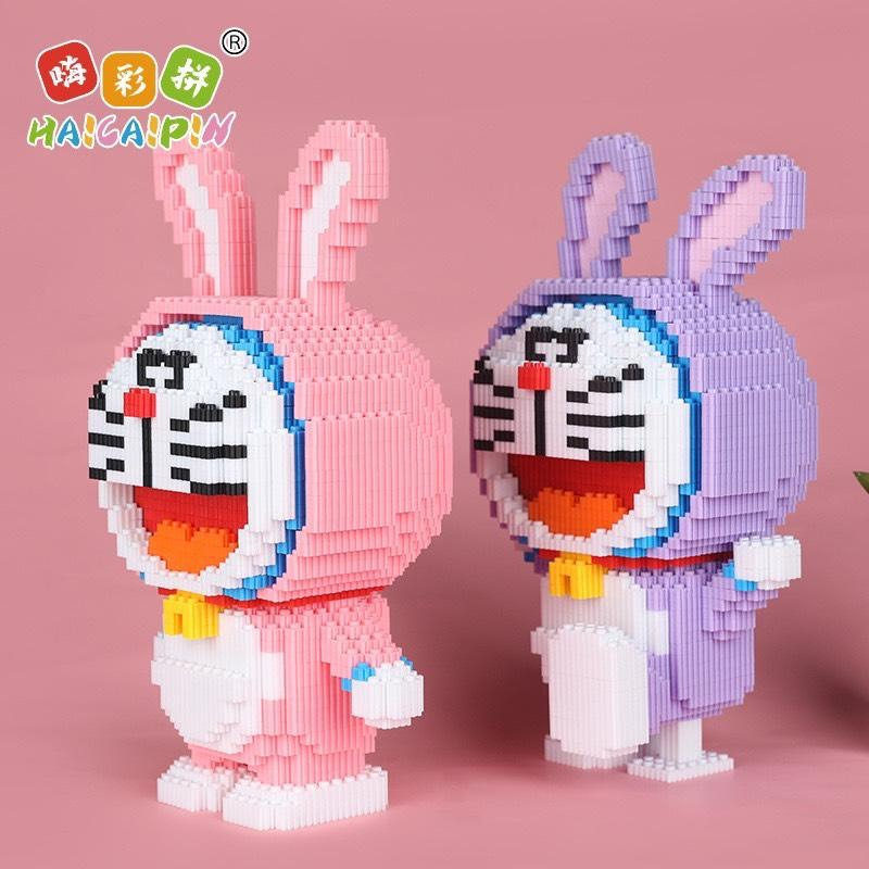 Mô hình lắp ráp  Doraemon Cosplay, Đồ chơi xếp hình Doraemon tặng kèm búa