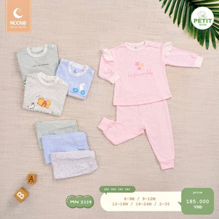 Moon - Bộ dài tay cài vai dành cho bé trai và bé gái