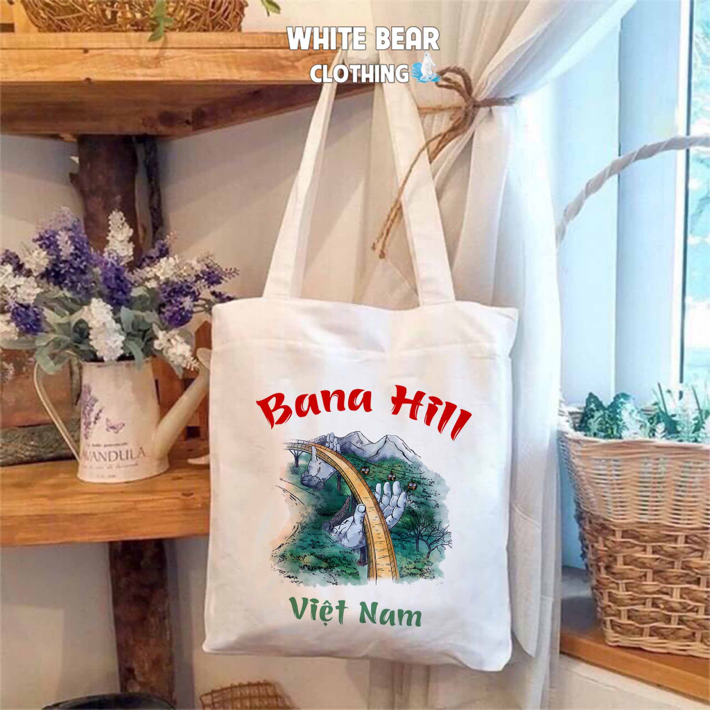 Túi vải tote du lịch Banahill quà tặng lưu liệm WHITE BEAR CLOTHING