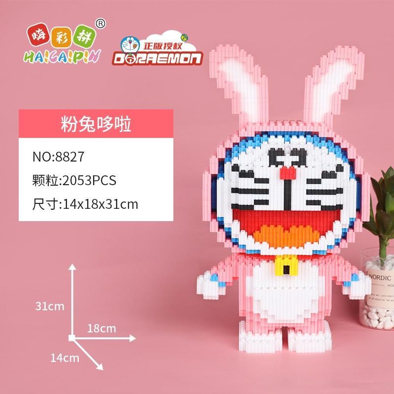 Mô hình lắp ráp  Doraemon Cosplay, Đồ chơi xếp hình Doraemon tặng kèm búa