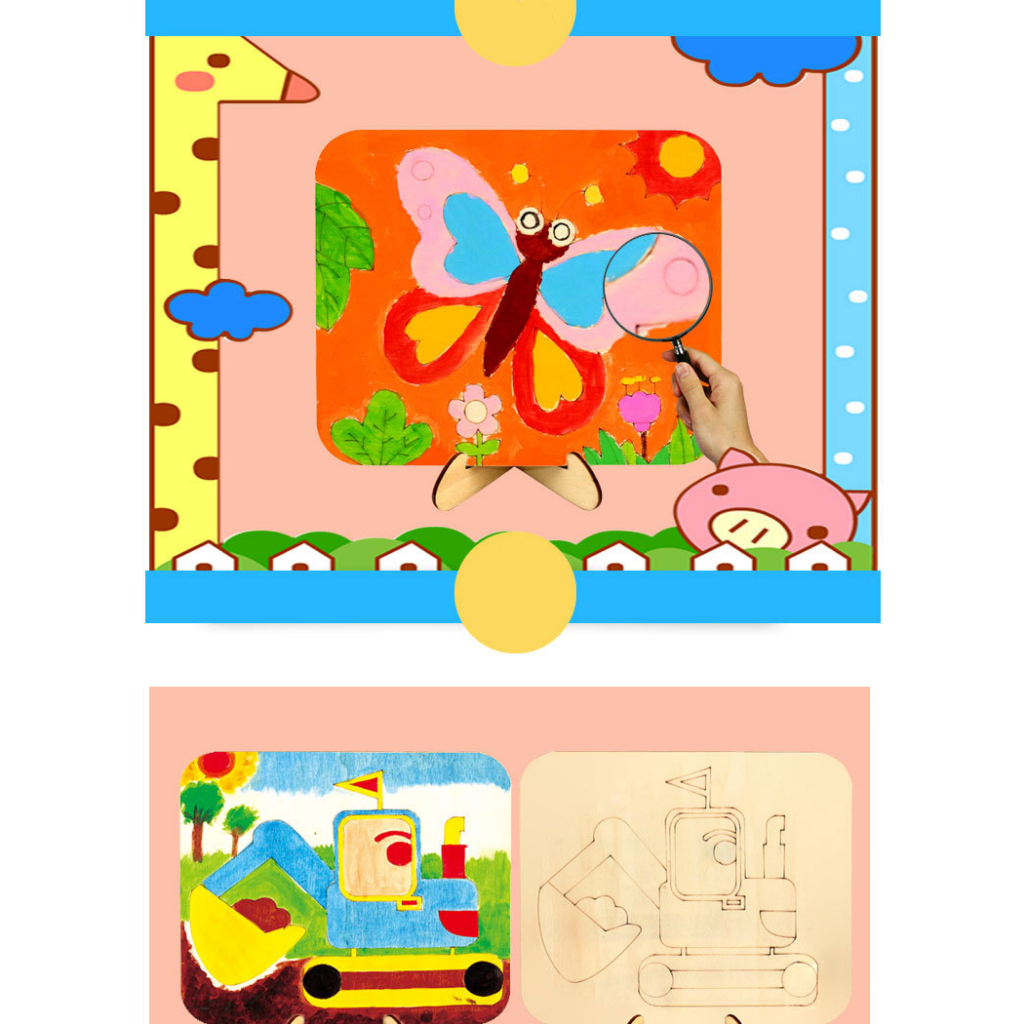 Tranh tô gỗ 15 x 17.5 cm có đế để bàn