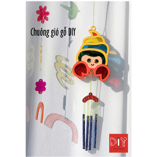 Set chuông gió gỗ diy - bộ tô màu gỗ tự làm chuông gió phong cách moziac