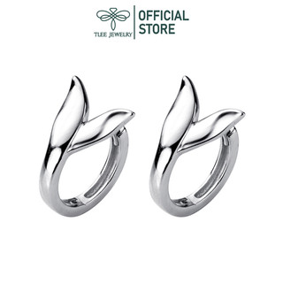 Khuyên tai bạc nữ tlee, bông tai tròn hình đuôi cá trơn cá tính tlee jewelry