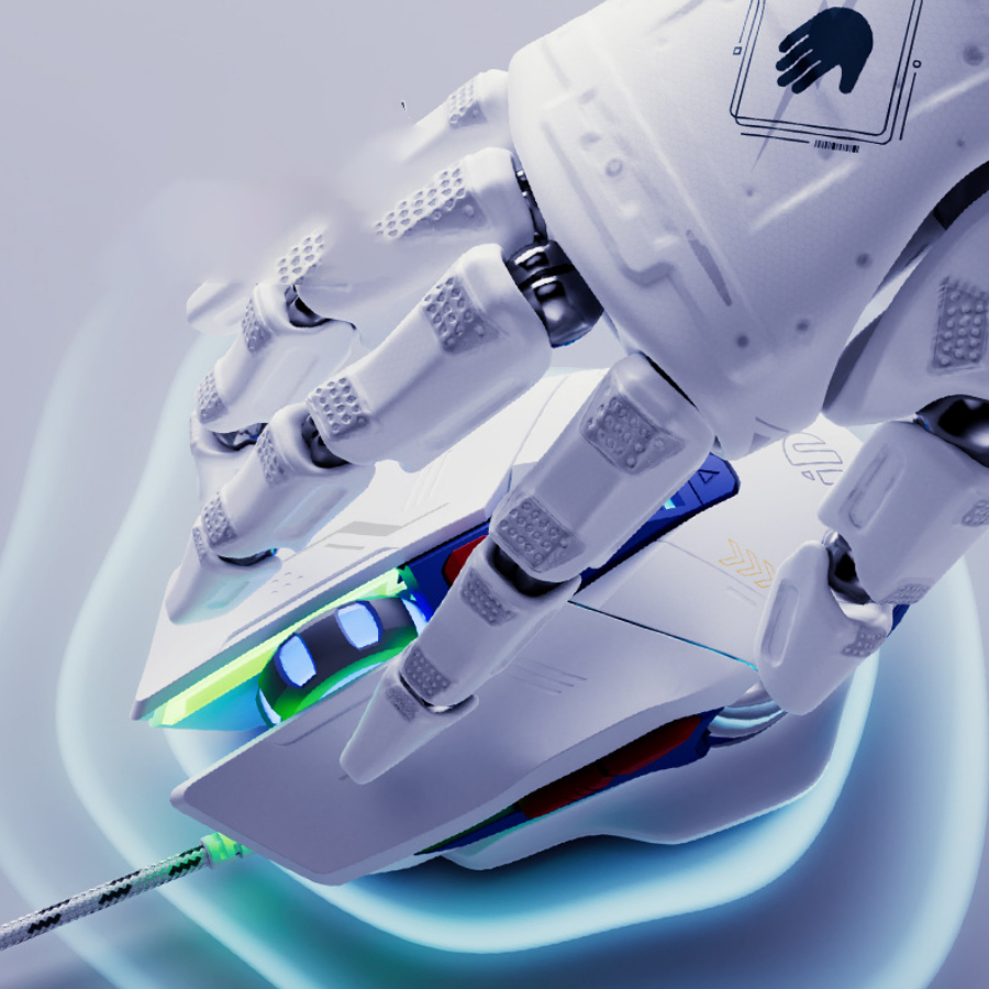 Chuột máy tính chuyên game maxcotech Inphic W9 thiết kế Gundam đẹp mắt led rgb độ nhạy cao cho Game thủ
