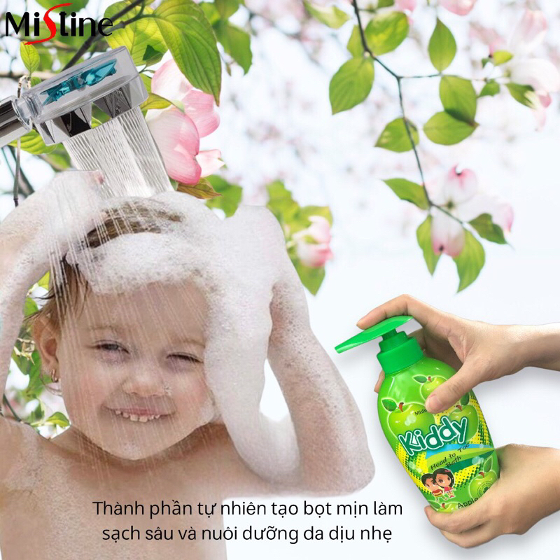 SỮA TẮM GỘI TOÀN THÂN TRẺ EM HƯƠNG TÁO MISTINE KIDDY HEAD TO TOE BATH APPLE - 400ml