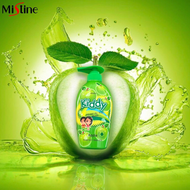 SỮA TẮM GỘI TOÀN THÂN TRẺ EM HƯƠNG TÁO MISTINE KIDDY HEAD TO TOE BATH APPLE - 400ml