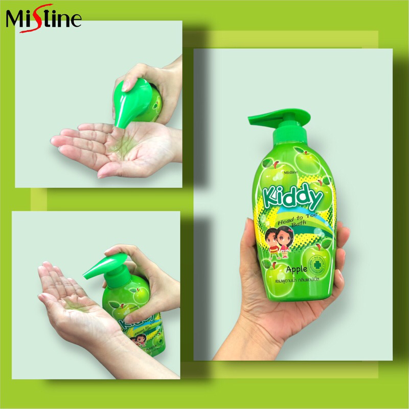 SỮA TẮM GỘI TOÀN THÂN TRẺ EM HƯƠNG TÁO MISTINE KIDDY HEAD TO TOE BATH APPLE - 400ml