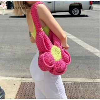 Túi len bông hoa Bloom Flower Bag nhiều màu - túi len handmade hot trend Layla Store