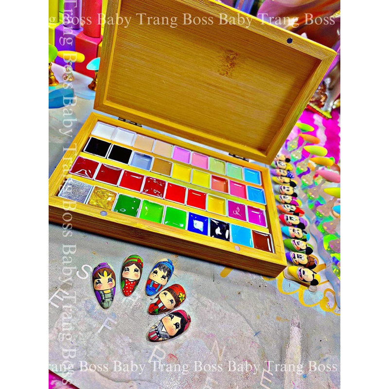 Hộp Gỗ Dùng Để Đựng Màu Gel , Shop E Có 24ô Và 36ô💅💅💅