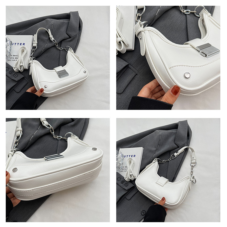 Túi đeo vai nữ túi xách dáng thuyền kẹp nách kèm dây đeo chéo khóa sập phối xích LK342