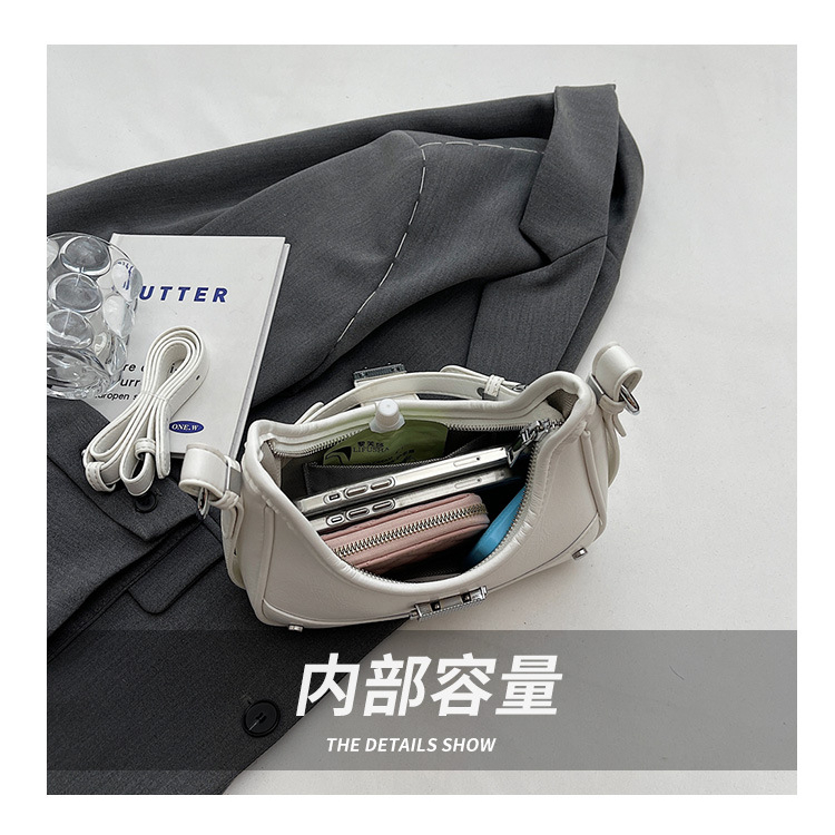 Túi đeo vai nữ túi xách dáng thuyền kẹp nách kèm dây đeo chéo khóa sập phối xích LK342