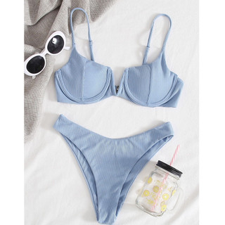 [3 MÀU] Bikini cúp ngực phối khoen V