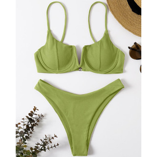 [3 MÀU] Bikini cúp ngực phối khoen V