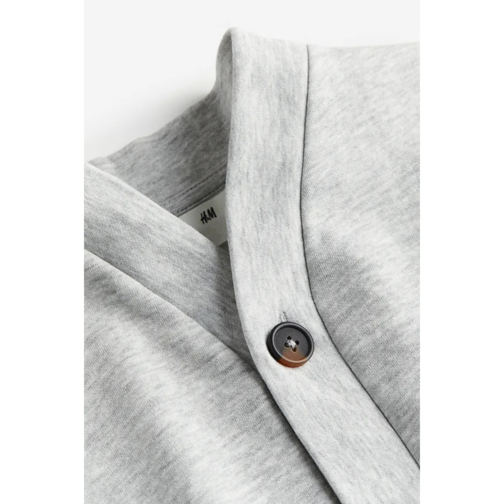 Áo cardigan nỉ xám bé lớn kid sz 1.5-10y HM H&M_hàng chính hãng authentic US